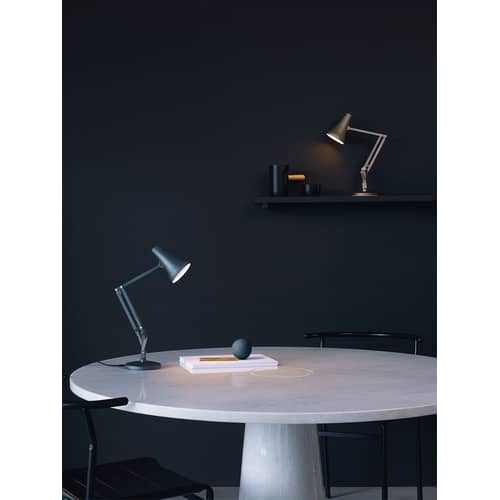 Tischleuchte 91 Mini Mini LED metall blau grau / LED - Netzanschluss oder USB - Anglepoise - Stahlblau - Aluminium, Gusseisen, Stahl