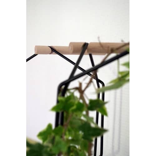 Treillage Anno métal noir / Set 8 hexagones modulables - Compagnie - Noir / Patères hêtre - Acier, Hêtre