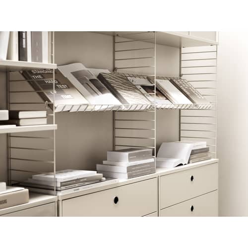  Wall mount metal beige / by unit - H 75 x D 30 cm - String Furniture - Beige - Lacquered steel