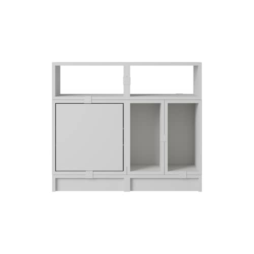 Aufbewahrungsmöbel Stacked holz grau / Konfiguration 5 - B 87 x H 75 cm - Muuto - Grau - lackierter Stahl, mitteldichte bemalte Holzfaserplatte