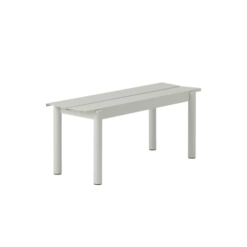 Banc Linear métal gris / L 110 cm - Muuto - Gris clair - Acier, Aluzinc