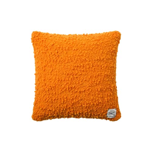 Coussin Bobble jaune / Tissé main - 45 x 45 cm - Tom Dixon - Ocre - Laine bouclée recyclée, Polyester recyclé