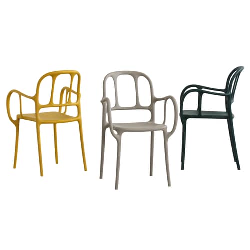 Fauteuil empilable Milà plastique noir / Jaime Hayón, 2016 - Magis - Noir - Polypropylène