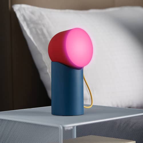 Kabellose, wiederaufladbare Außenlampe Orbe LED plastikmaterial blau / Abnehmbarer Magnetkopf - Lexon - Rot & Blau - ABS