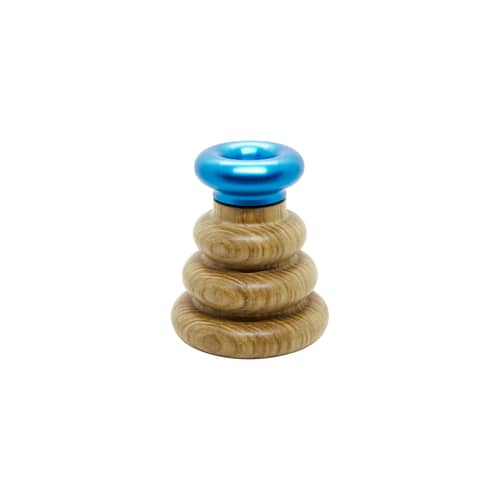 Moulin à épices PM Série - PM14 - 13 DESSERTS - PM14 / Bleu & bois naturel - Aluminium anodisé, Bois massif tourné, Céramique