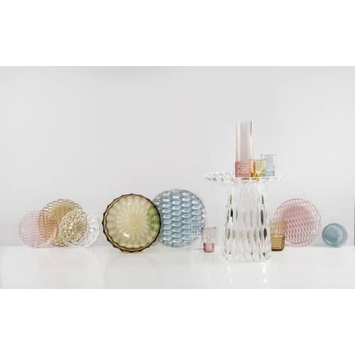 Plat de service Jellies Family plastique rose / Ø 33 cm - Kartell - Rose - Technopolymère thermoplastique