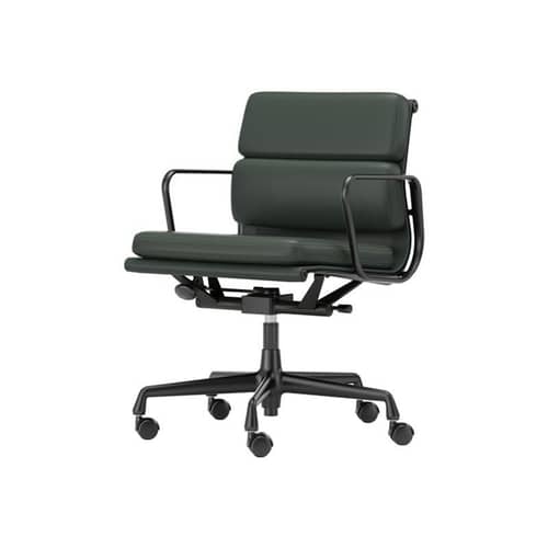 Sessel mit Rollen Soft Pad EA 217 von Vitra - schwarz jadegrün