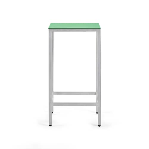 Sgabello alto Alu Stool metallo verde / Pannello Pannello medium - H 65 cm - valerie objects - Verde - Alluminio