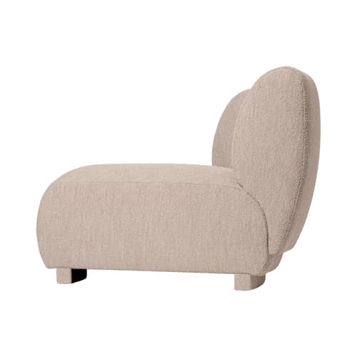 Sofa modulierbar  Rico textil beige / Modul Schmaler Winkel 45° - UK Version - Ferm Living - Enger Winkel 45° - Holz, Schaumstoff, Schlingenpol