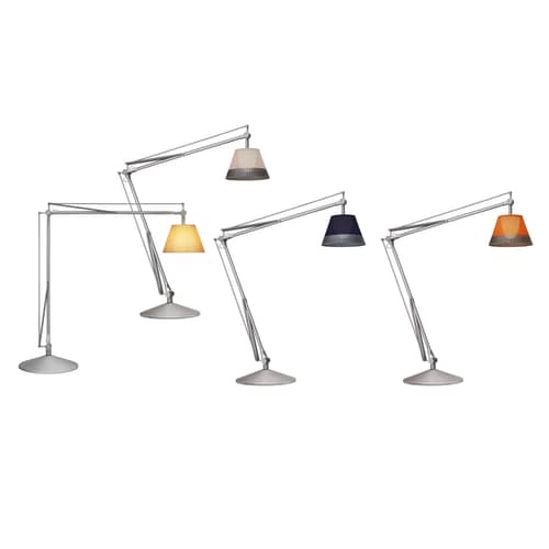 Superarchimoon Floor lamp metal textile grey / H 214 cm - Flos - Grey - Aluminium, Fabric
