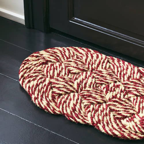 Paillasson Swirl Coco rouge / 40 x 80 cm - Hay - Bordeaux & blanc cassé - Fibre de coco