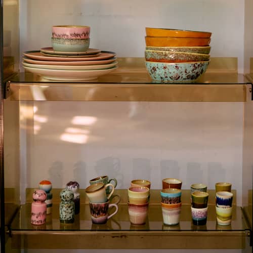 Tasse à ristretto 70s ceramics céramique multicolore / Set de 4 - 10 cl - HK LIVING - Brutalism - Grès émaillé