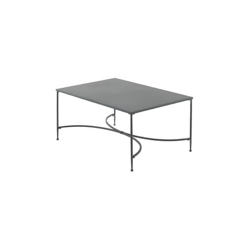 Tavolino Toscana metallo grigio / 76 x 52 cm - Unopiu - 76 x 52 cm / Grigio Grafite - Ferro galvanizzato