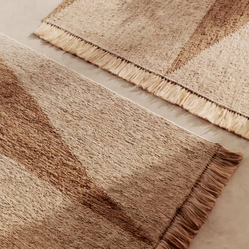 Teppich Studie faser beige / 70 x 50 cm - Handgewebte Jute - Ferm Living - 70 x 50 cm / Natur - Jute