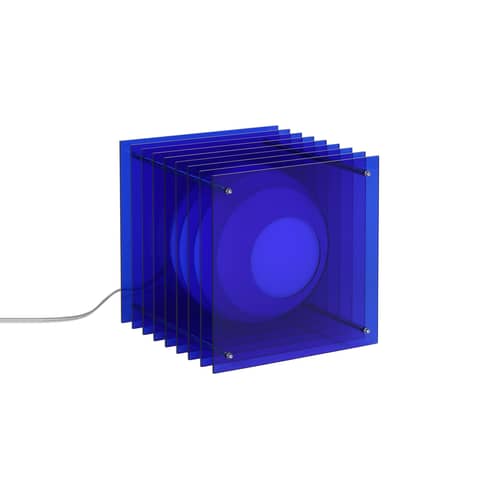 Tischleuchte Lop Big Square plastikmaterial blau / Preisträger Archiproducts Design Award - BANG - Blau - Edelstahl, Glas, Polyacryl
