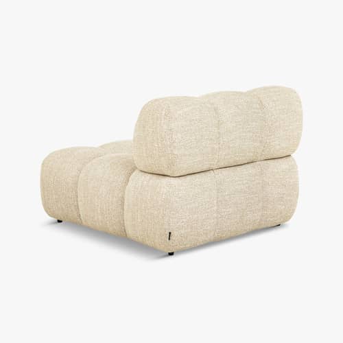 Poltrona imbottita Waffle tessuto beige / Divano modulabile - NV GALLERY - Tweed Beige - Schiuma ad alta densità, Tessuto