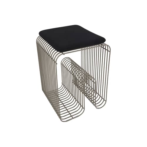  Accessory textile black / Cushion for Curva Stool - 27.5 x 32 cm - AYTM - Charcoal grey curly - Polyurethane foam, Terrycloth