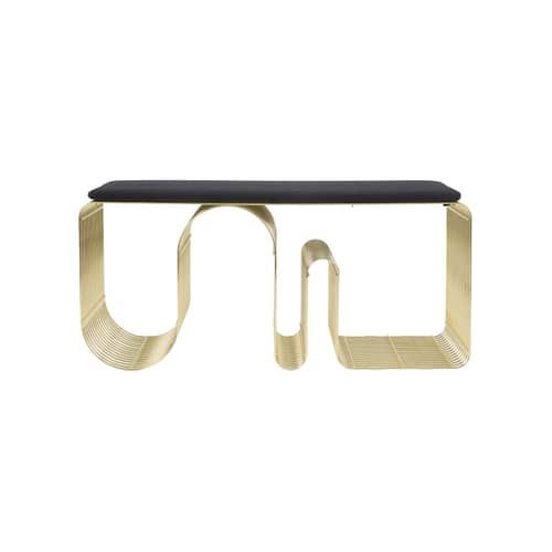  Accessory textile black / Cushion for Curva Bench - 95.5 x 32 cm - AYTM - Charcoal grey curly - Polyurethane foam, Terrycloth