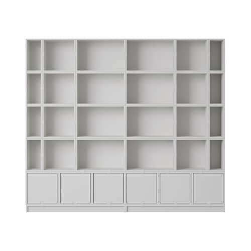 Bibliothèque Stacked bois gris / Configuration 1 - L 262 x H 228 cm - Muuto - Gris - Acier laqué, MDF peint