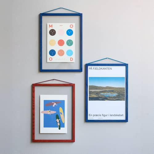 Cadre A4 bois bleu / 23 x 31,7 cm - MOEBE - Bouleau bleu - Bouleau teinté