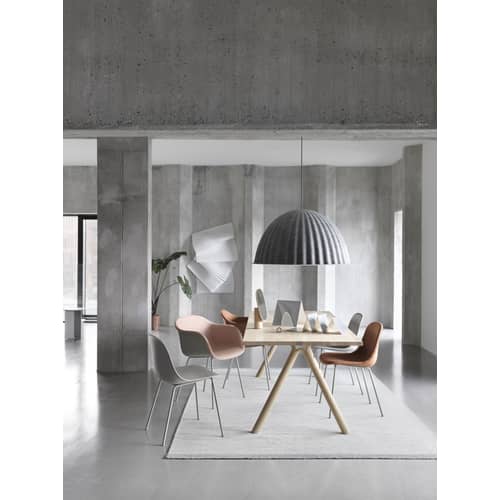 Chaise Fiber plastique gris / Pieds métal - Plastique recyclé - Muuto - Gris - Acier, Plastique recyclé
