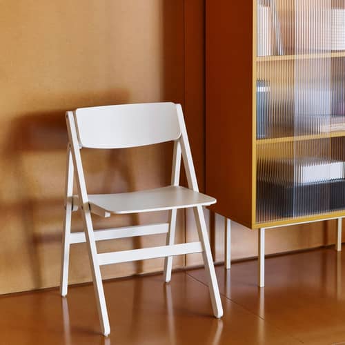 Chaise pliante Backflip bois blanc - Hay - Blanc crème - Contreplaqué de hêtre moulé, Hêtre massif