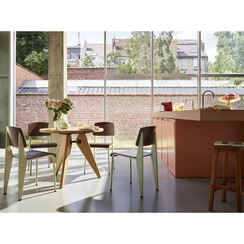 Chaise Standard SP plastique noir / Jean prouvé, 1934 - Vitra - Noir / Piètement noir - Acier laqué époxy, Matière plastique