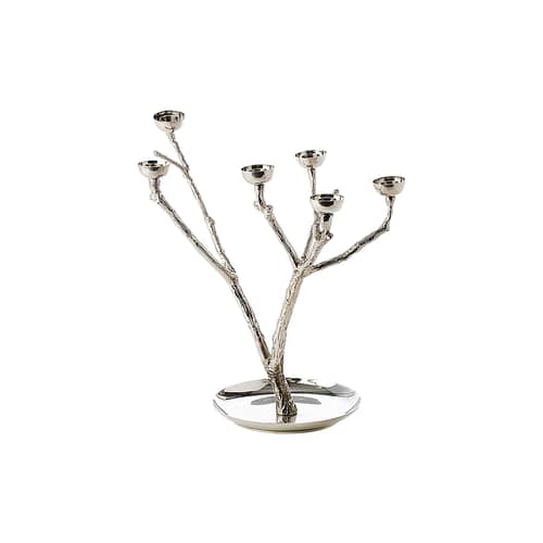 Chandelier Twiggy Small métal argent / Ø 40 x H 35 cm - POLSPOTTEN - Argent - Métal