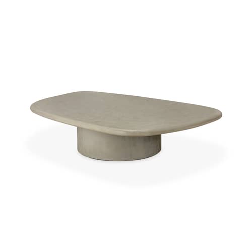 Couchtisch Elements Outdoor stein grau / 134 x 96 x H 30 cm - Betongrau - Ethnicraft - Hellgrau - Beton