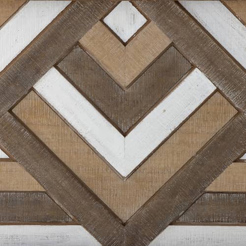 Décoration murale Lunna bois naturel / L 122 x H 33 cm - Effet 3D - Bloomingville - 122 x 33 cm / Bois & blanc - MDF
