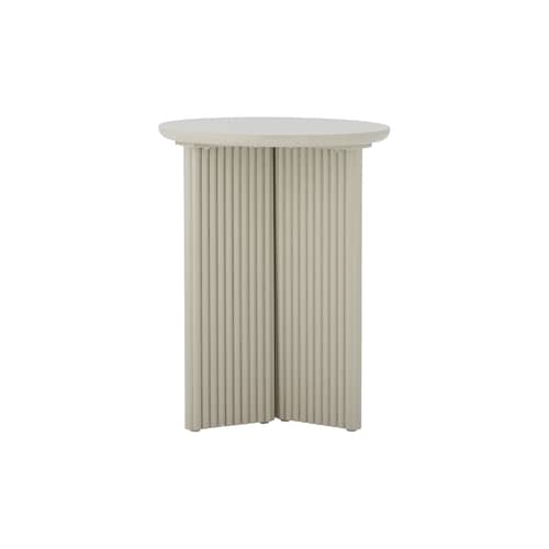 Edith End table wood white / Ø 40 x H 50 cm - Bloomingville - White - Lacquered pine