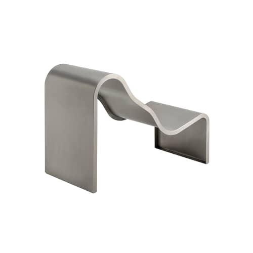 Fauteuil Dream View Bench métal argent / L 60 cm - Muuto - Acier brossé - Acier inoxydable brossé