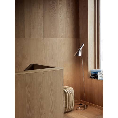 AJ Floor lamp metal / H 130 cm - Orientable / Arne Jacobsen, 1957 - Louis Poulsen - Polished stainless steel - Stainless steel