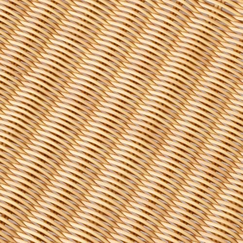 P3 OUTDOOR Low armchair plastic material beige / Hand-woven synthetic Rattan - Reissue 1964 - Gubi - Natural - Galvanized steel, Synthetic rattan