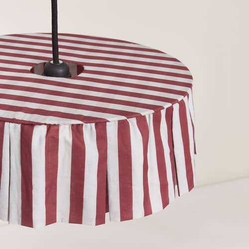 MÖBELZUBEHÖR Vibes textil braun / Ø 40 x H 12 cm - Baumwolle Voile - NOBODINOZ - Terracotta / Streifen - Bio-Baumwollvoile, Eisen