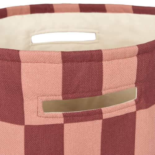 Panier Vibes tissu rouge / H 56 cm - NOBODINOZ - Terracotta / Carreaux - Coton biologique, Polyester