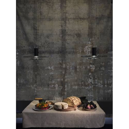 Delumina Pendant glass grey black / Glass - Ø 40 cm / Adjustable intensity & colour - DCW éditions - Transparent smoke / Opaque black - Glass, Steel