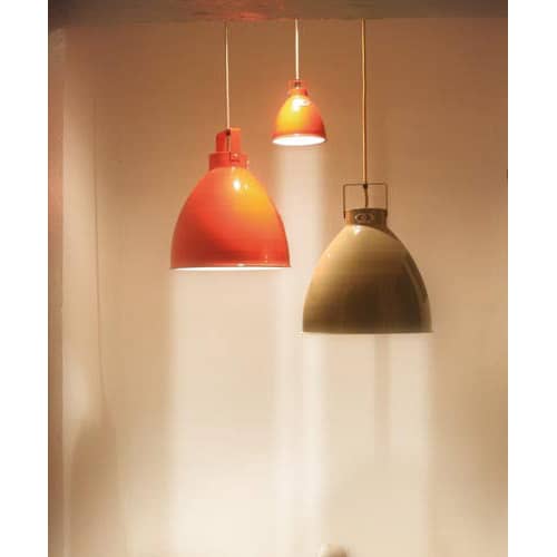 Pendelleuchte Augustin metall orange Small / Ø 16 cm - Jieldé - Orange (glänzend) / Innenseite silbern - lackiertes Metall