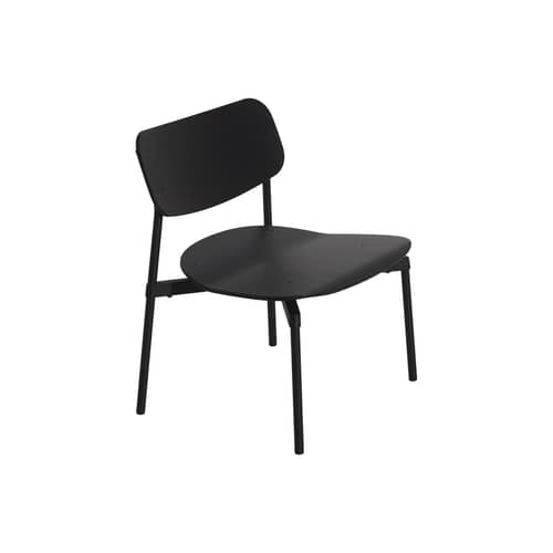 Poltrona bassa Fromme legno nero - Petite Friture - Nero - Alluminio termolaccato, Multistrato di faggio