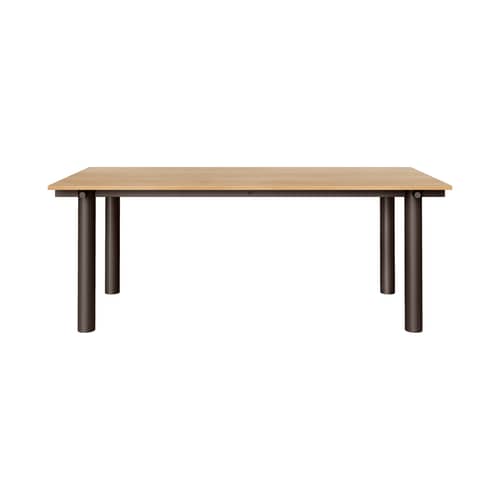 rechteckiger Tisch Atura holz natur / 200 x 90 cm - Ferm Living - Eiche natur / Füße Schokolade - Eichenfurnier, thermolackierter Stahl