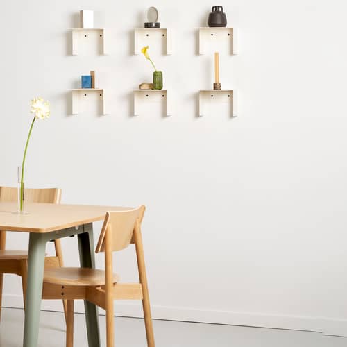 Scaffale Pli Floating metallo verde / 20 x 20 cm - TIPTOE - Grigio eucalipto - Acciaio termolaccato