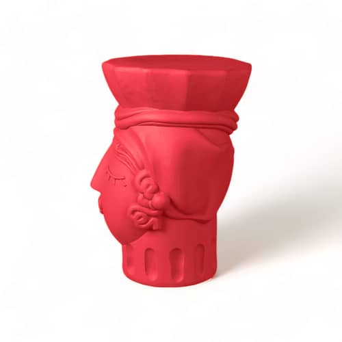 Sgabello Magna Graecia - Testa di Moro Woman ceramica rosa - Seletti - Bouganville rosa - Terracotta