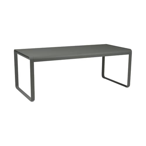 Table rectangulaire Bellevie métal vert gris / L 196 cm - 8 à 10 personnes - Fermob - Romarin - Aluminium