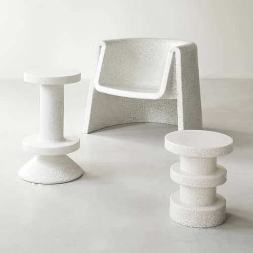 Tabouret haut Bit / H 65 cm - Recyclé - Normann Copenhagen - Blanc - Polyéthylène recyclé