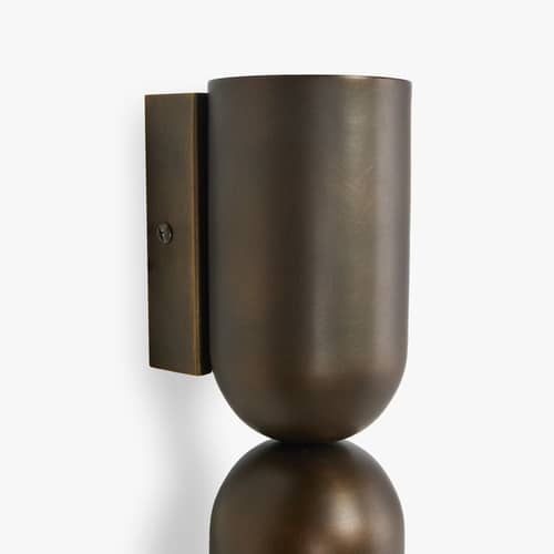 Ayoka Wall light metal brown / H 25 cm - NV GALLERY - Bronze - Brass, Glass, Iron