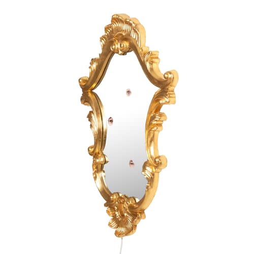 Wandspiegel Reflecting - Trilogy plastikmaterial gold / Animierter LCD-Bildschirm mit beweglichen Augen - 72 x 101 cm - Seletti - Trilogy (3 Augen) - , Glas, Polyurhethan