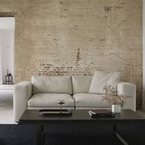 Accessoire  / Coussin de dossier pour canapé Mellow - Ethnicraft - Blanc cassé - Mousse à mémoire de forme, Tissu