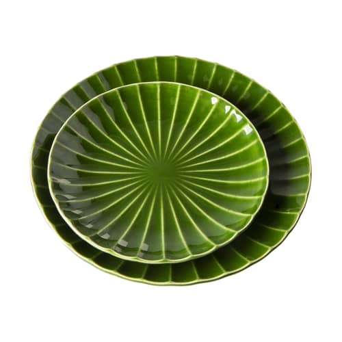 Set de 2 assiettes à dessert The emeralds céramique / Ø 21,6 cm - HK LIVING - Vert - Grès