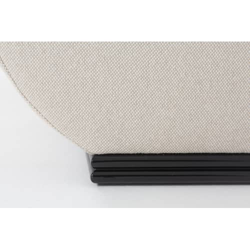 Banc rembourré Place des Petits Pères Court par José Lévy / L 60 cm - Exclusivité Made In Design - Lelièvre Paris - Blanc / Frêne noir - Frêne laqué, Mousse, Tissu
