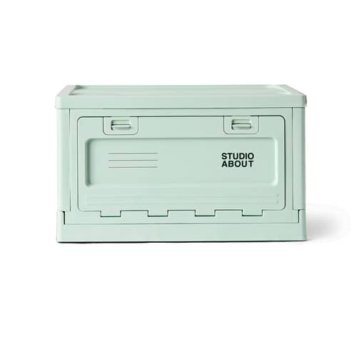 Boîte Box Large plastique vert / 50 x 35,5 x H 29 cm - Empilable - STUDIO ABOUT - Vert menthe - Polypropylène